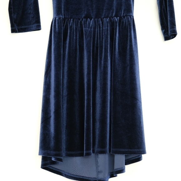 Forever 21 Blue Velvet Velour Criss Cross Back Party Cocktail Formal Mini Dress - Picture 8 of 11